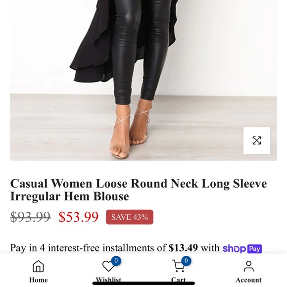 Ladies Boho hi-low blouse - Picture 5 of 6